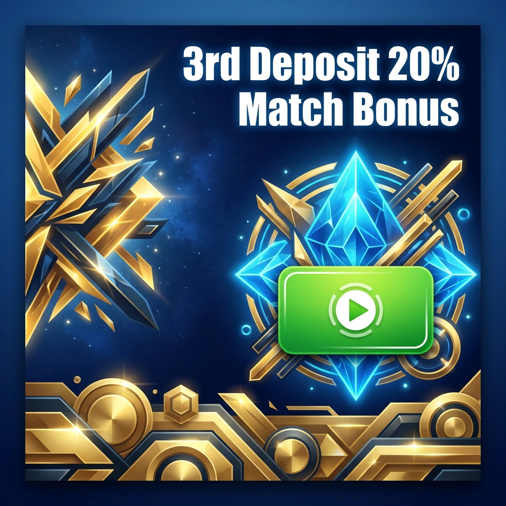 3rd Deposit 20% Match Bonus